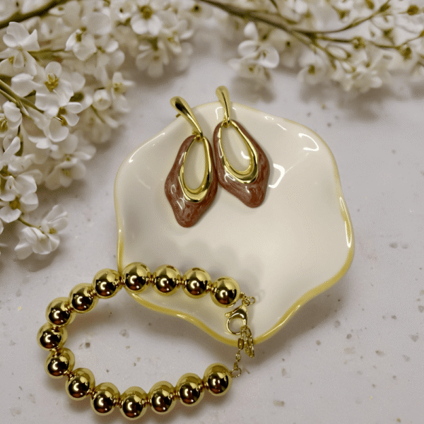 Rosé Cocoa Earrings – 24K Gold Plated