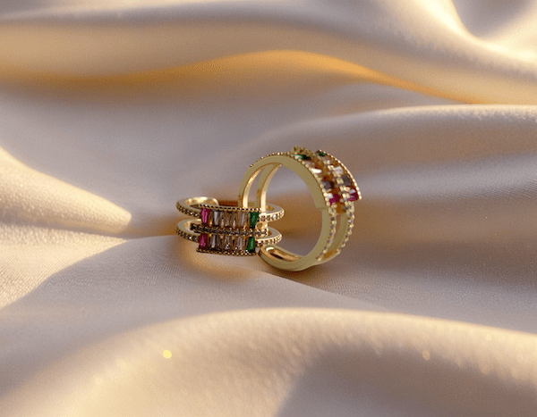 Rainbow Luxe Ring - 24K Gold Plated with Micro Zircons