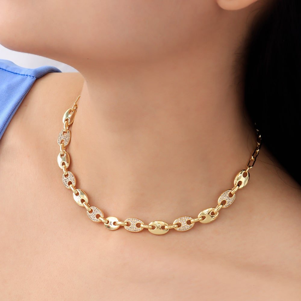 Chérie Necklace – 24K Gold Plated with Zircon Accents