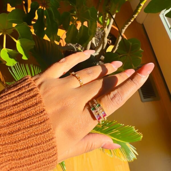 Rainbow Luxe Ring - 24K Gold Plated with Micro Zircons