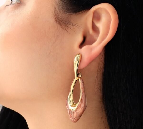 Rosé Cocoa Earrings – 24K Gold Plated - Image 2