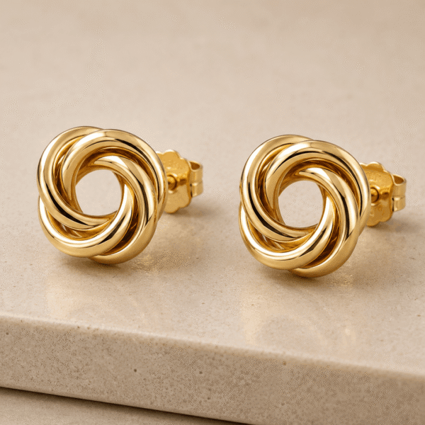 Golden Knot Statement Earrings