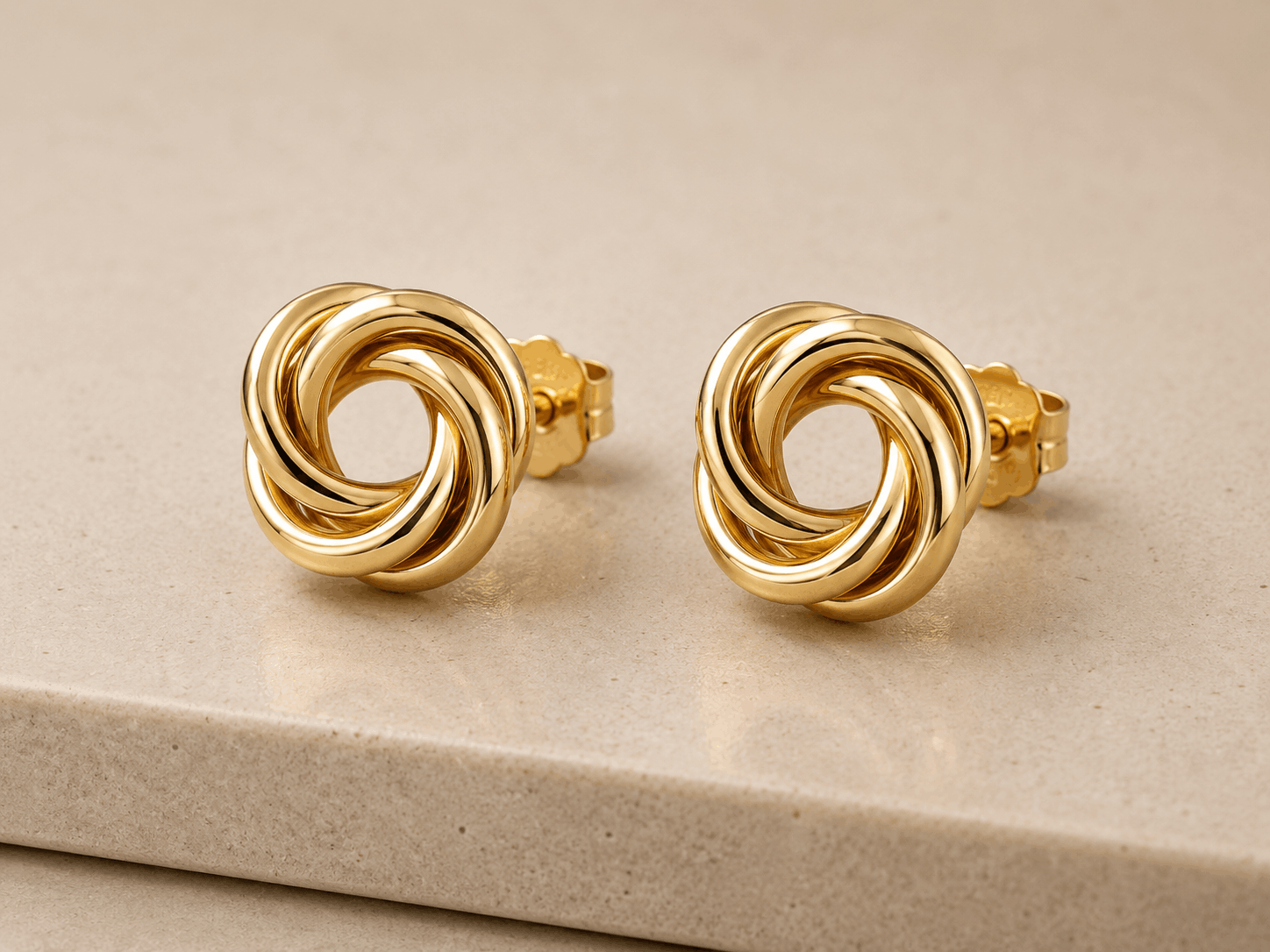 Golden Knot Statement Earrings
